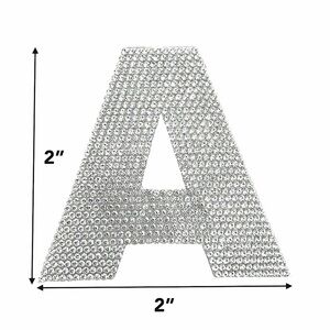 2" Exclusive Rhinestone Mesh Hot-fix Letters Rhinestone Hot Fix Iron On Transfer